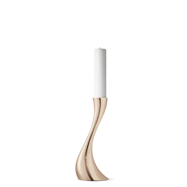 georg-jensen-cobra-bougeoir-au-sol-or-rose-40-cm-inox image 1