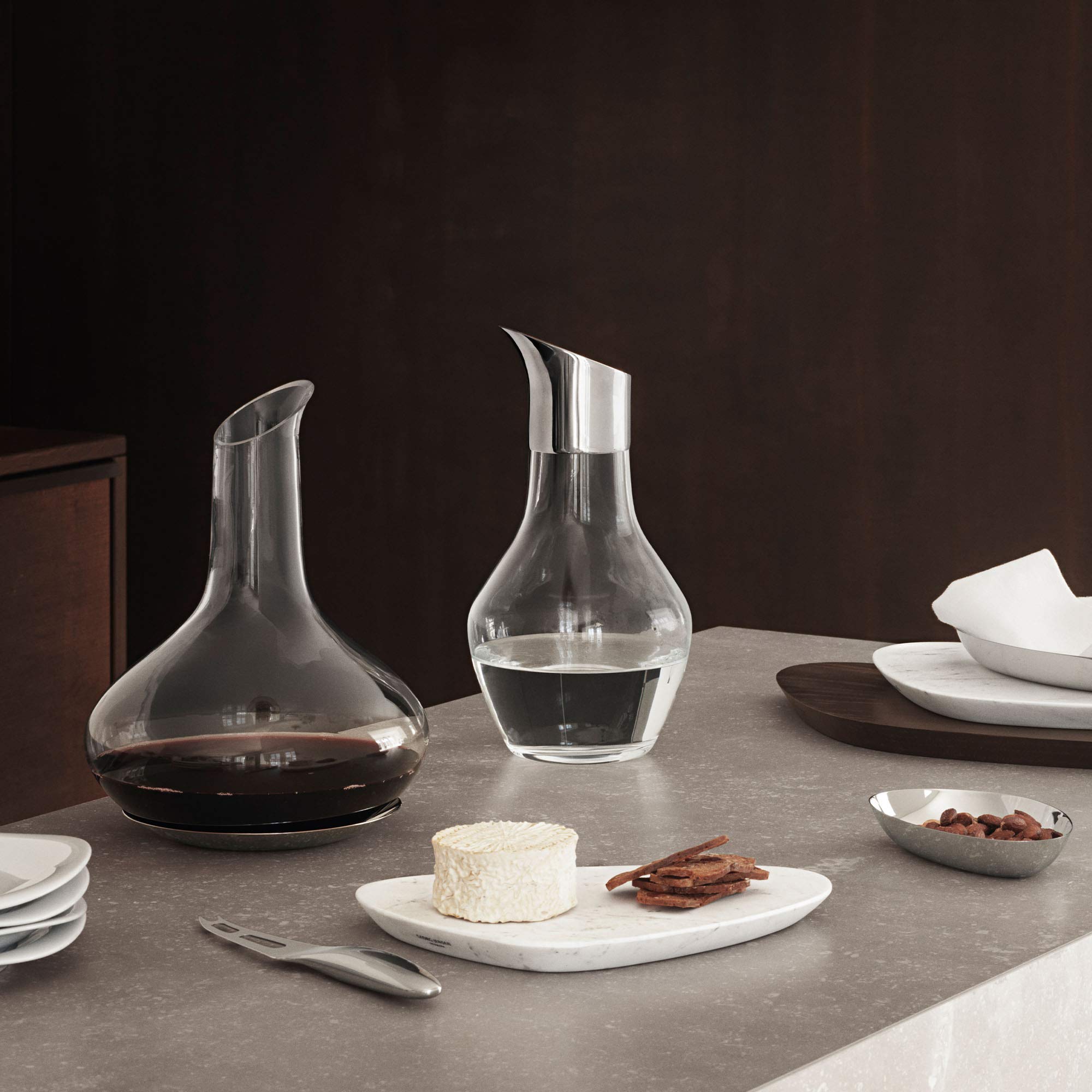 georg-jensen-sky-carafe-vin-verre-75-cl-socle-inox image 5