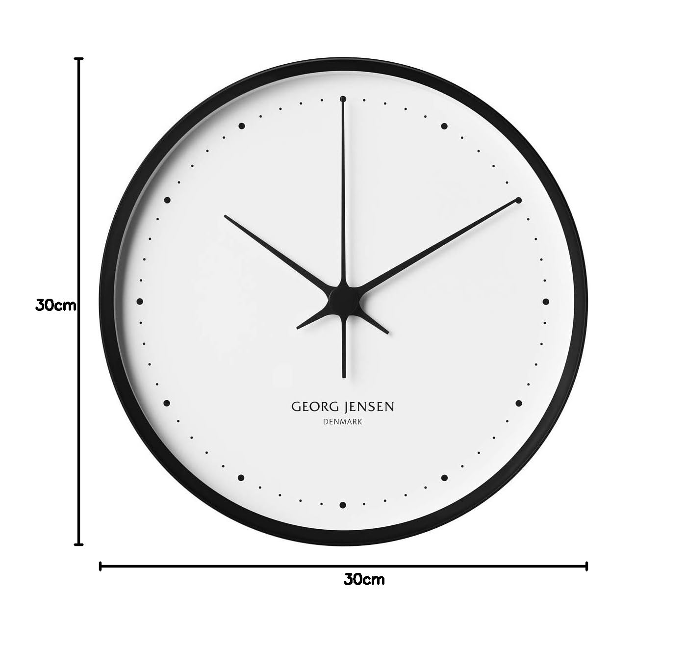 georg-jensen-koppel-horloge-murale-noire-30-cm-quartz image 2
