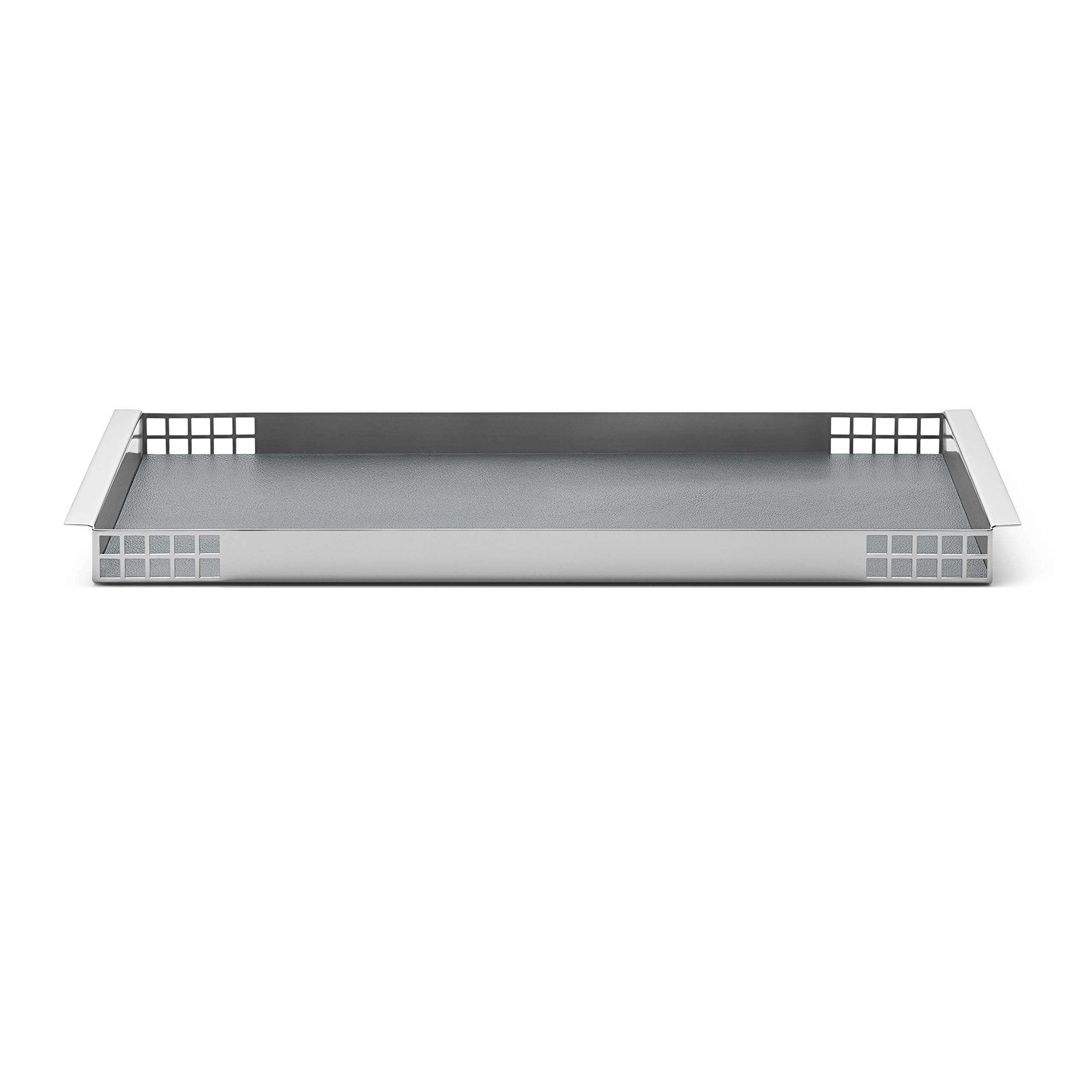 georg-jensen-matrix-plateau-inox-cuir-gris-forster image 1