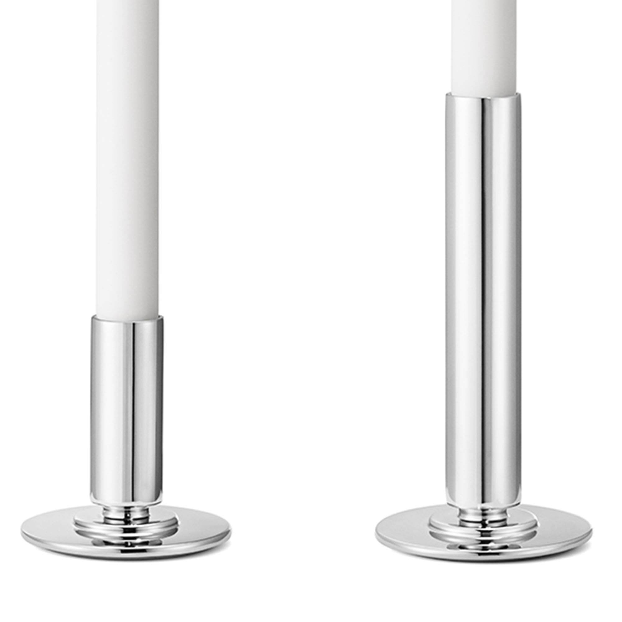 georg-jensen-manhattan-paire-bougeoirs-inox-petit-grand image 2