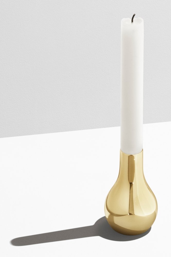 georg-jensen-cafu-porte-bougie-acier-inoxydable-dor-grande image 2