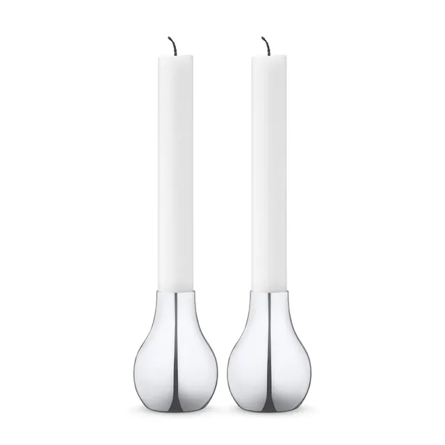 georg-jensen-cafu-bougeoir-inox-poli-taille-m-lot-de-2 image 1