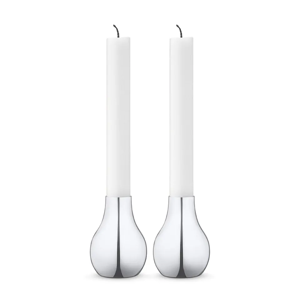 georg-jensen-cafu-bougeoir-inox-poli-taille-m-lot-de-2 image 1
