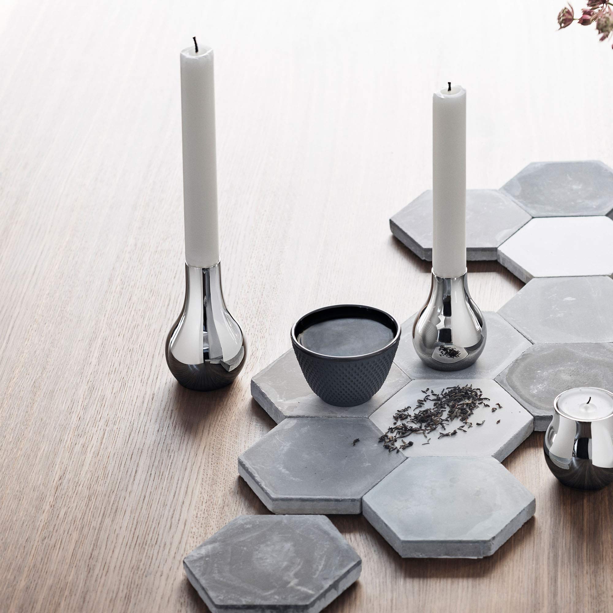georg-jensen-cafu-bougeoir-inox-poli-taille-m-lot-de-2 image 5