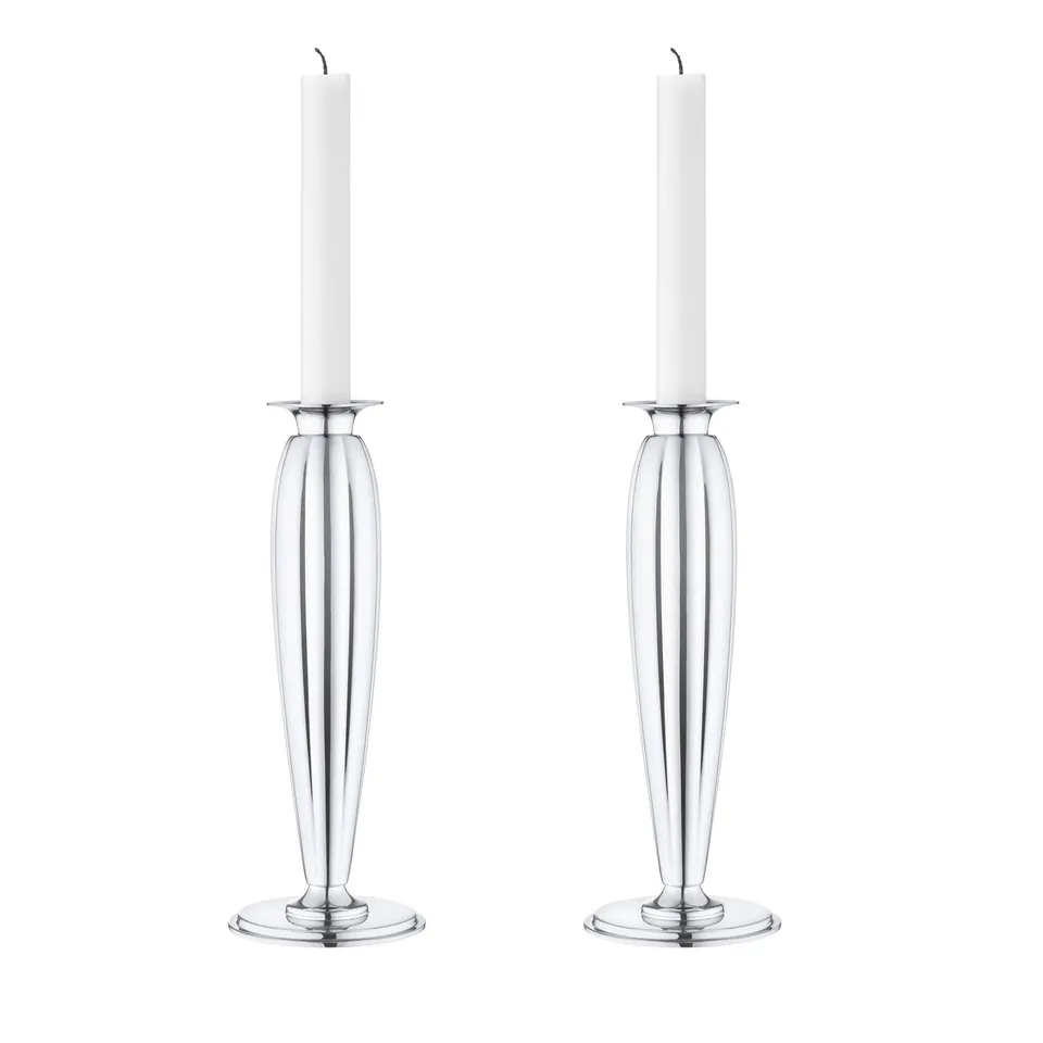 georg-jensen-bernadotte-bougeoirs-lot-de-2-inox image 1