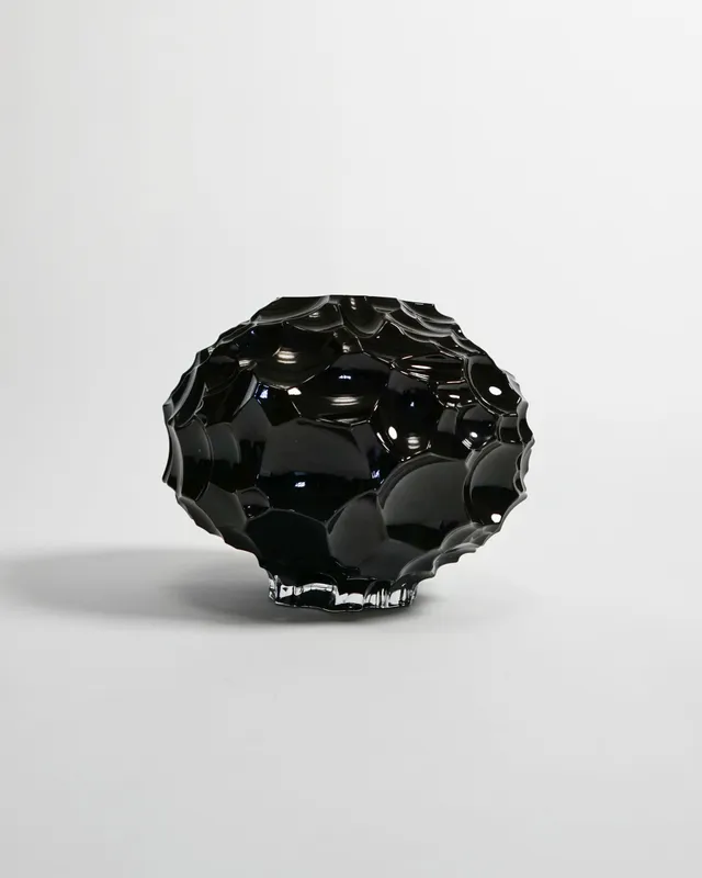 hein-studio-canyon-vase-verre-rond-xl-noir-27cm image 1