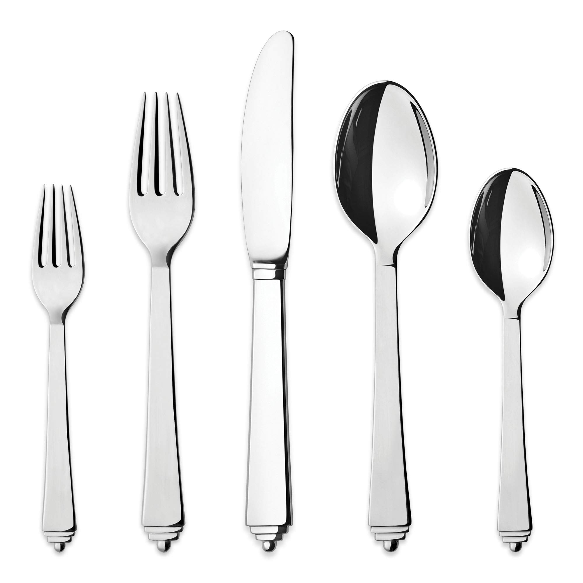 georg-jensen-pyramid-m-nag-re-5-pi-ces-couverts-inox-art-d-co image 1