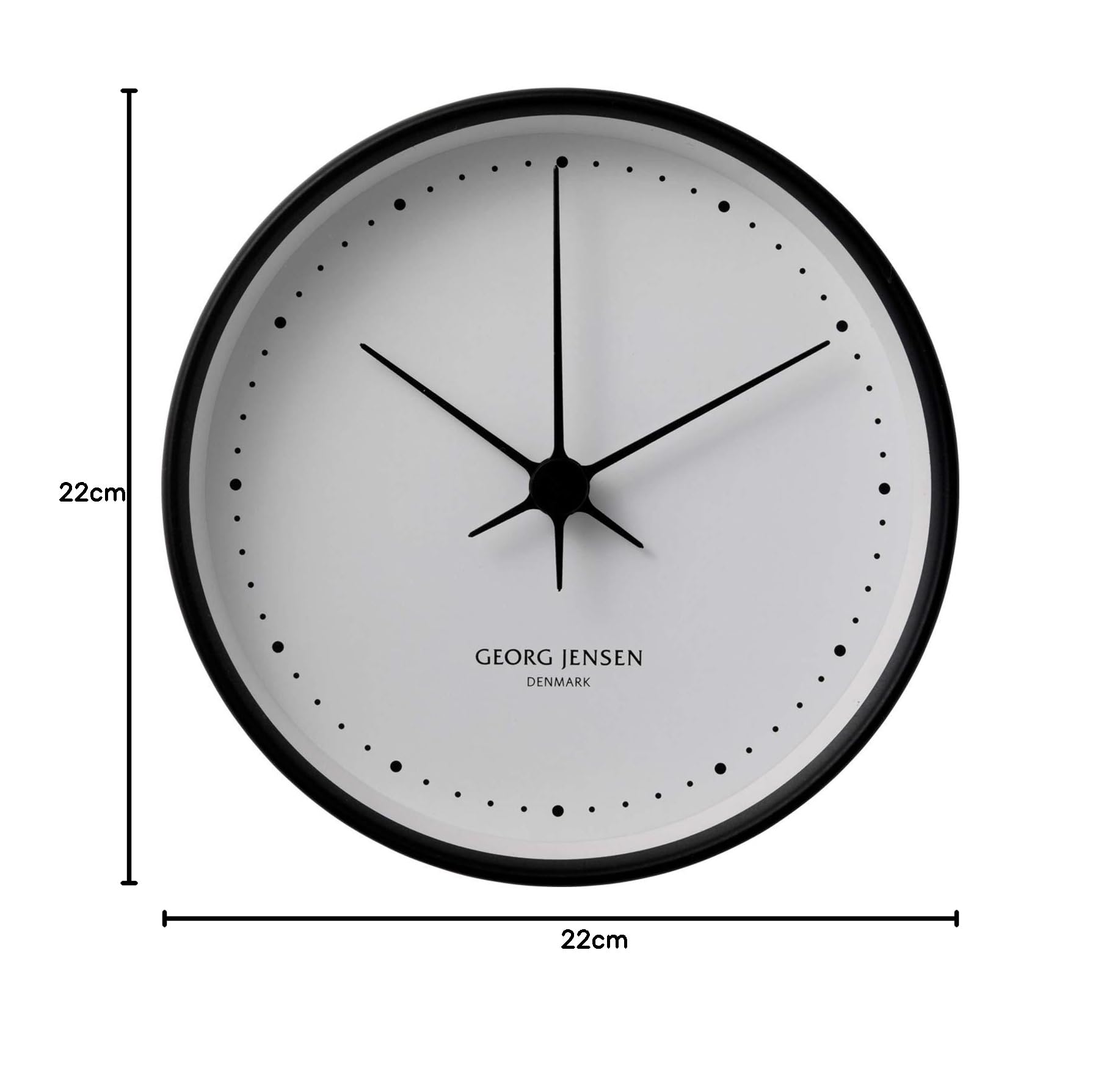 georg-jensen-koppel-horloge-murale-22-cm-noire-quartz image 5