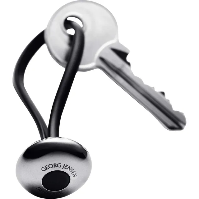 georg-jensen-ellipse-porte-cl-s-noir-acier-inoxydable image 1