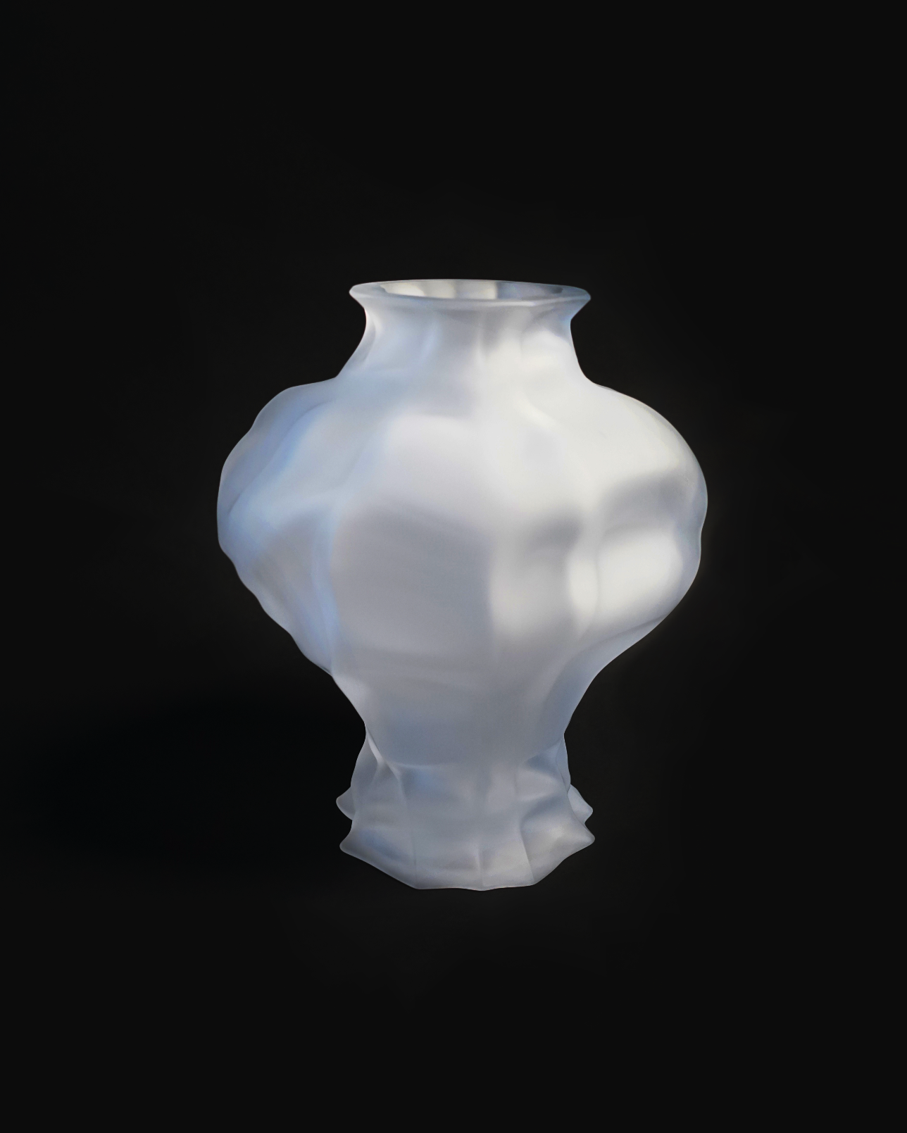hein-studio-ammonit-vase-en-verre-blanc-givr-h30 image 5