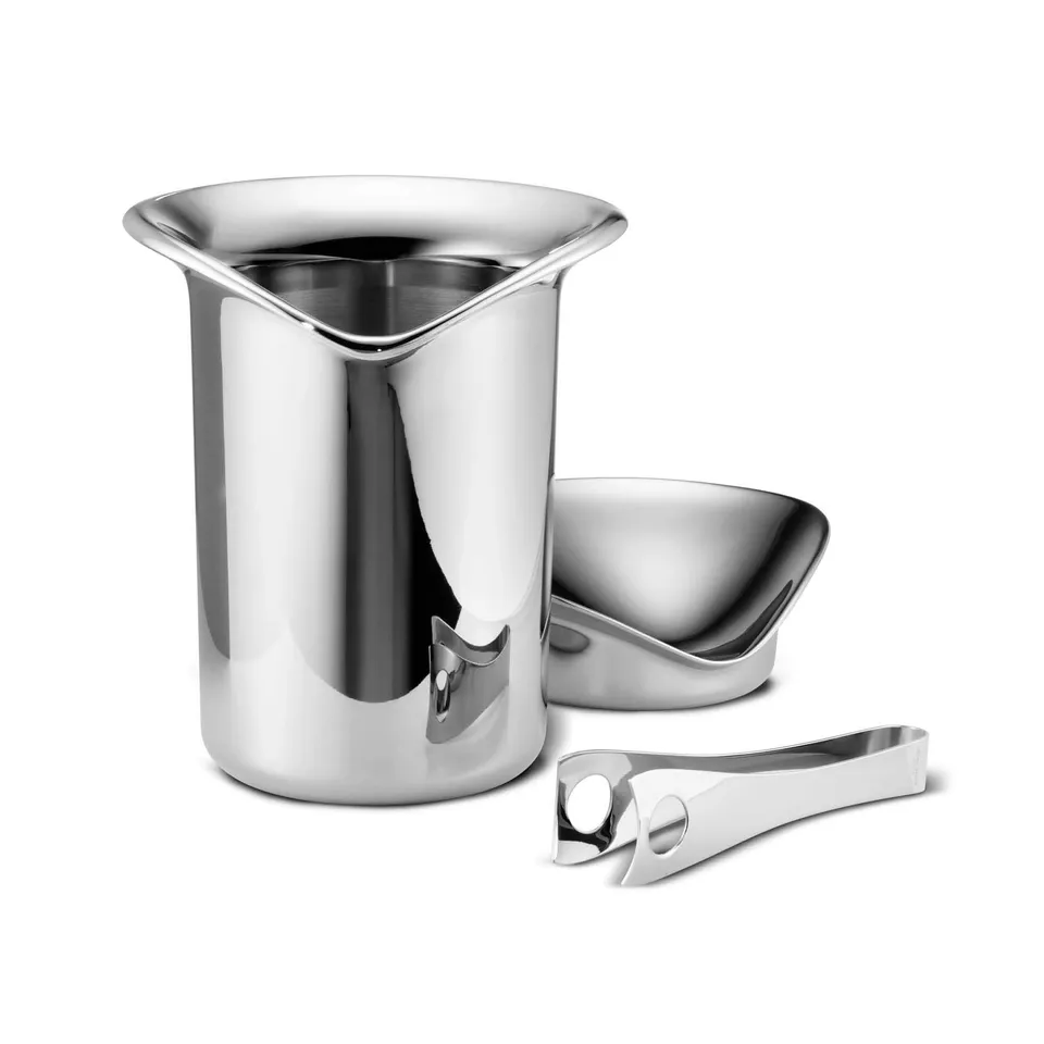 georg-jensen-wine-bar-seau-glace-inox-avec-pince image 1