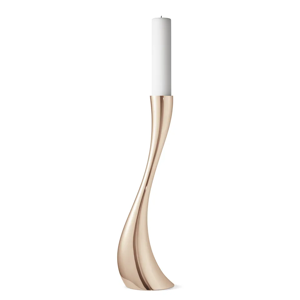 georg-jensen-cobra-bougeoir-au-sol-or-rose-60-cm-inox image 1