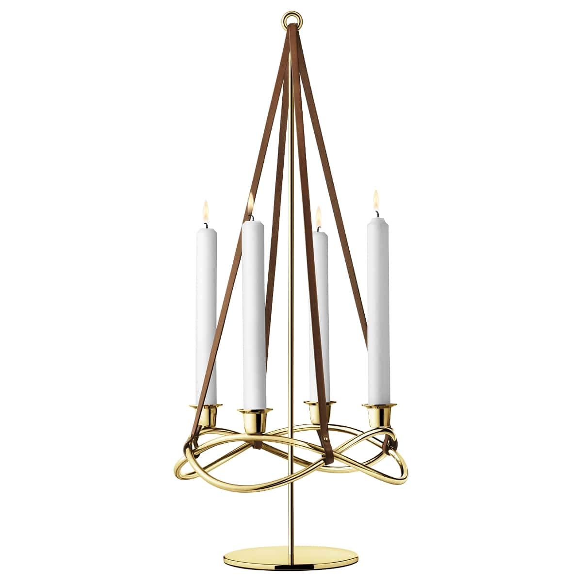 georg-jensen-season-embout-bougeoir-dor-cuir-60-8-cm image 1