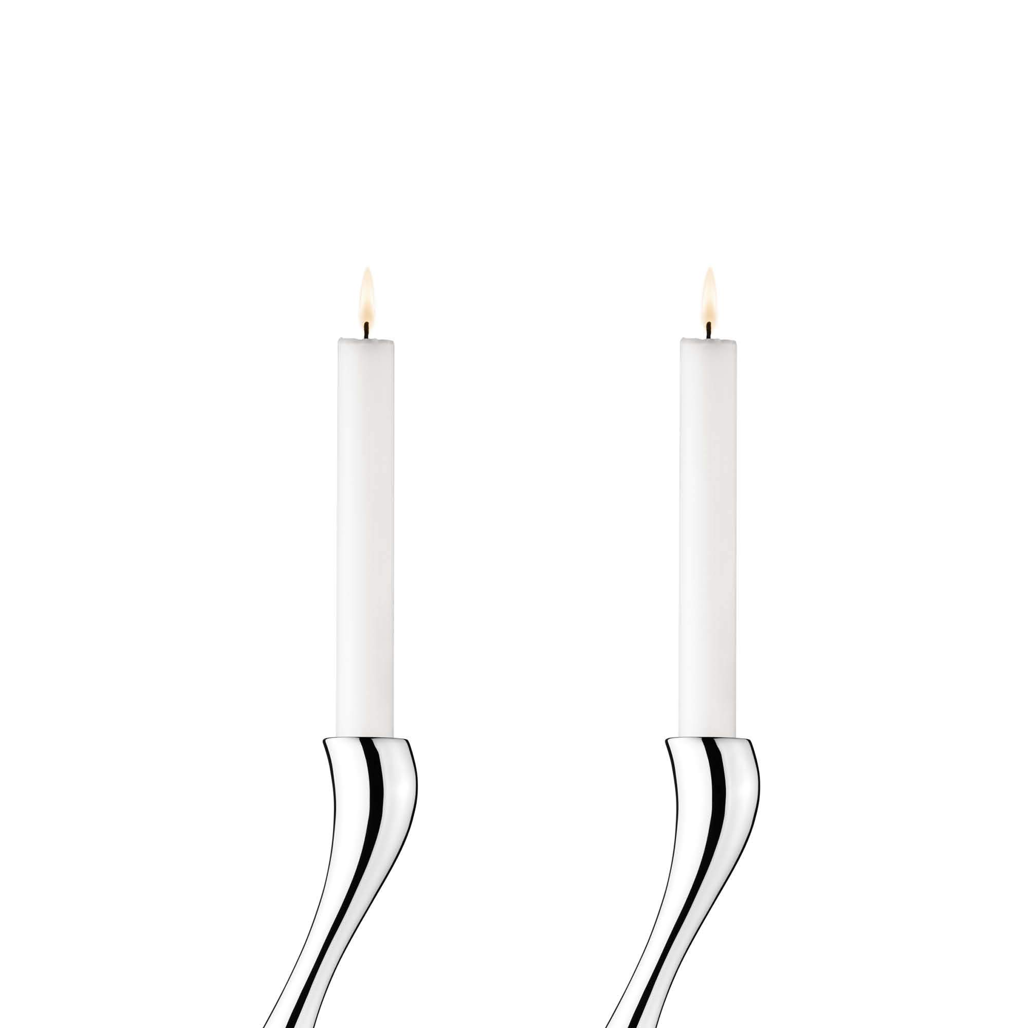 georg-jensen-cobra-paire-bougeoirs-inox-24-cm-miroir image 2