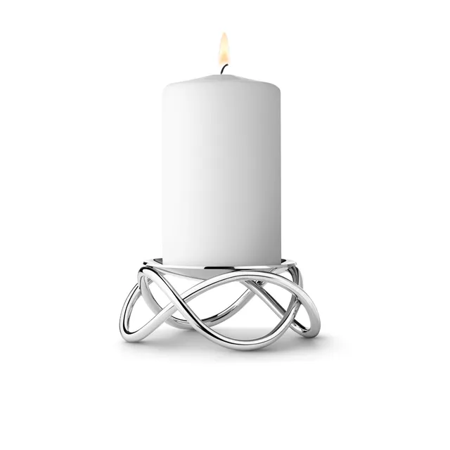 georg-jensen-glow-bougeoir-pilier-inox-mat-design-infini image 1