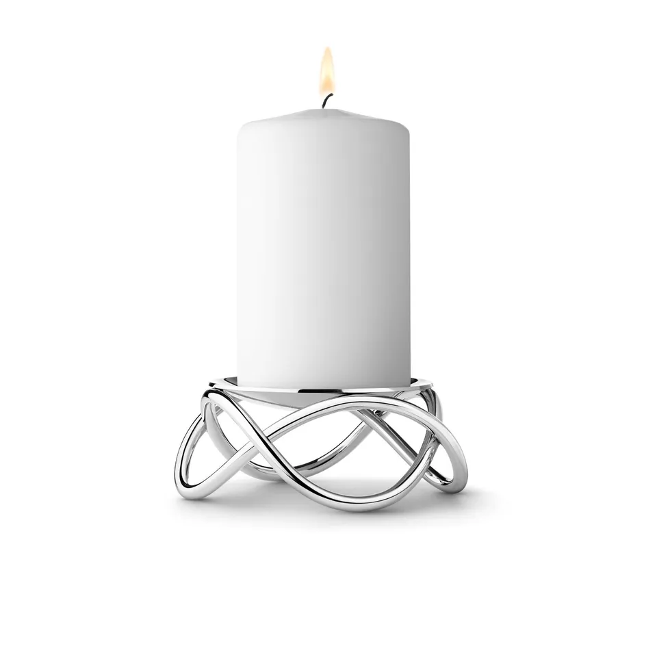 georg-jensen-glow-bougeoir-pilier-inox-mat-design-infini image 1