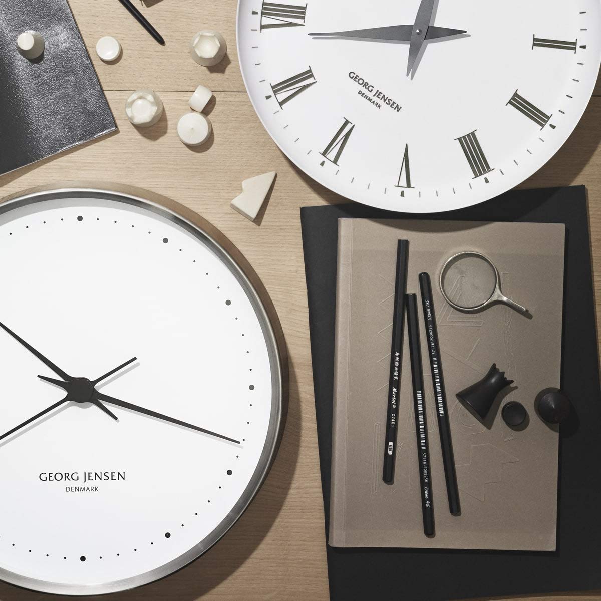 georg-jensen-koppel-horloge-murale-blanche-inox-30-cm-quartz image 5