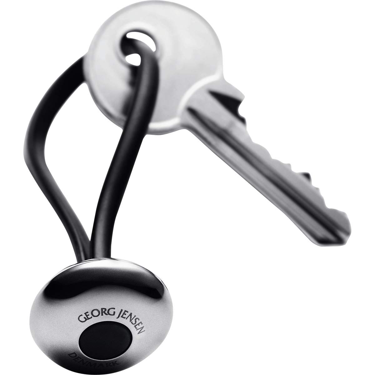 georg-jensen-ellipse-porte-cl-s-noir-acier-inoxydable image 1