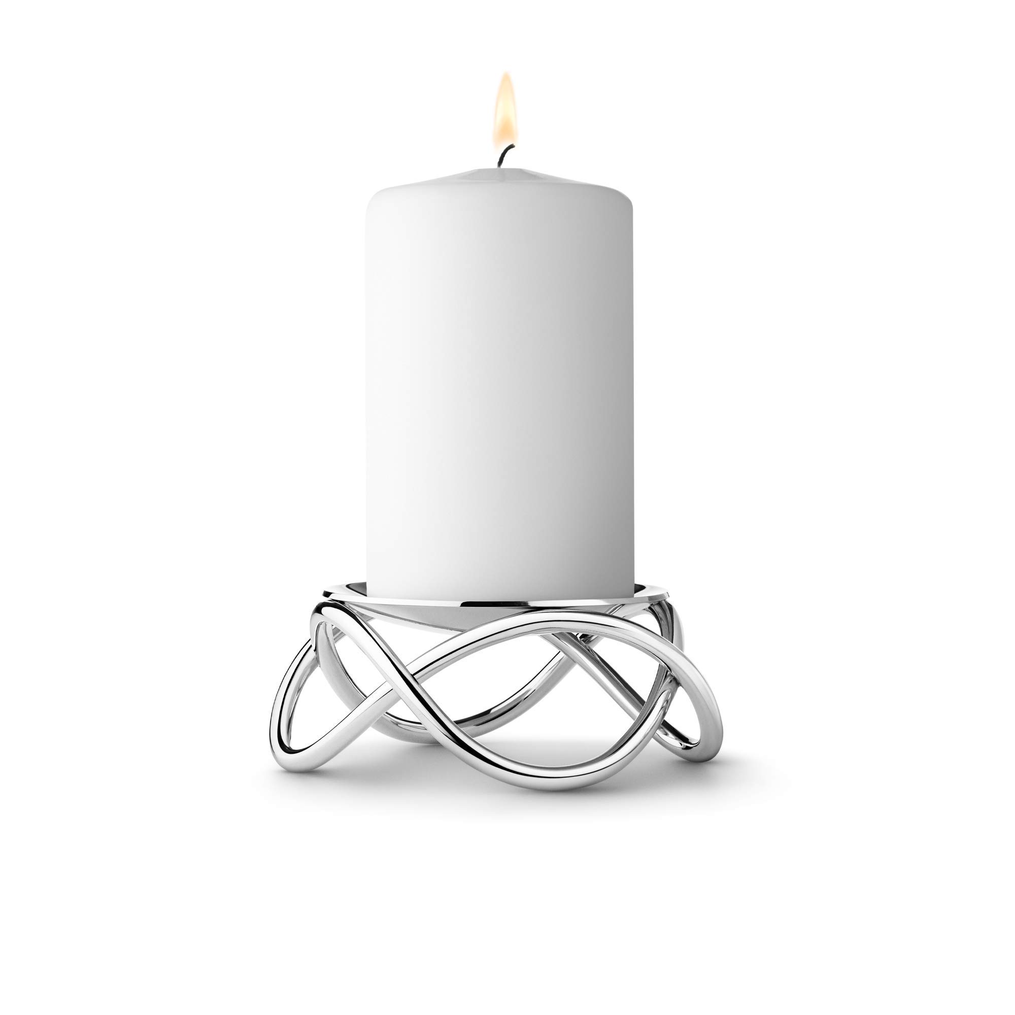 georg-jensen-glow-bougeoir-pilier-inox-mat-design-infini image 1