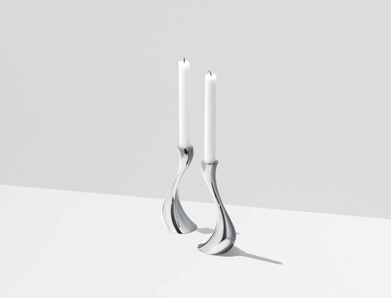 georg-jensen-cobra-bougeoir-inox-medium-2-bougies image 1