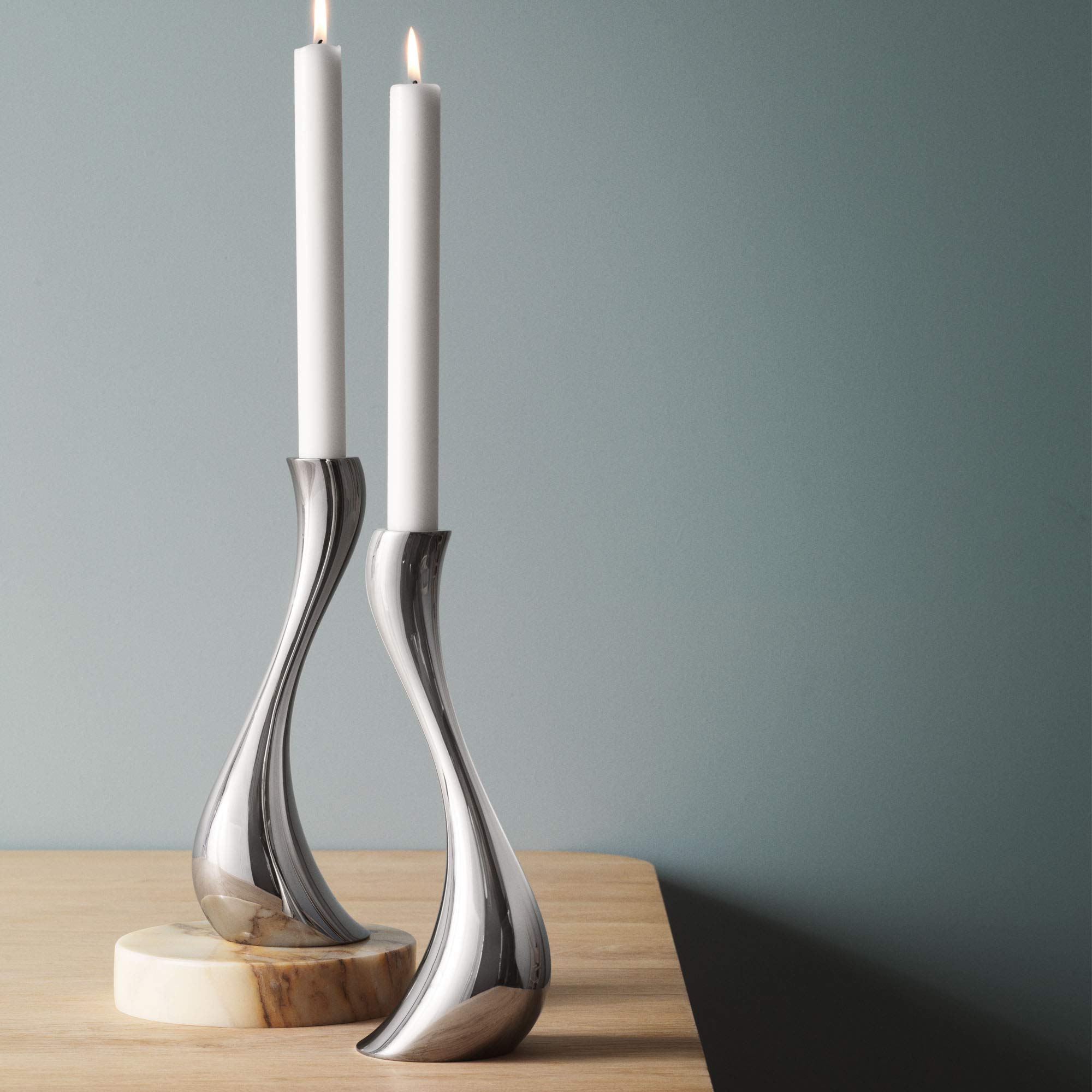 georg-jensen-cobra-bougeoir-inox-lot-de-2-miroir-20-cm image 4