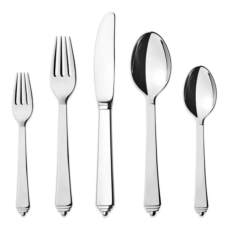 georg-jensen-pyramid-m-nag-re-5-pi-ces-couverts-inox-art-d-co image 1