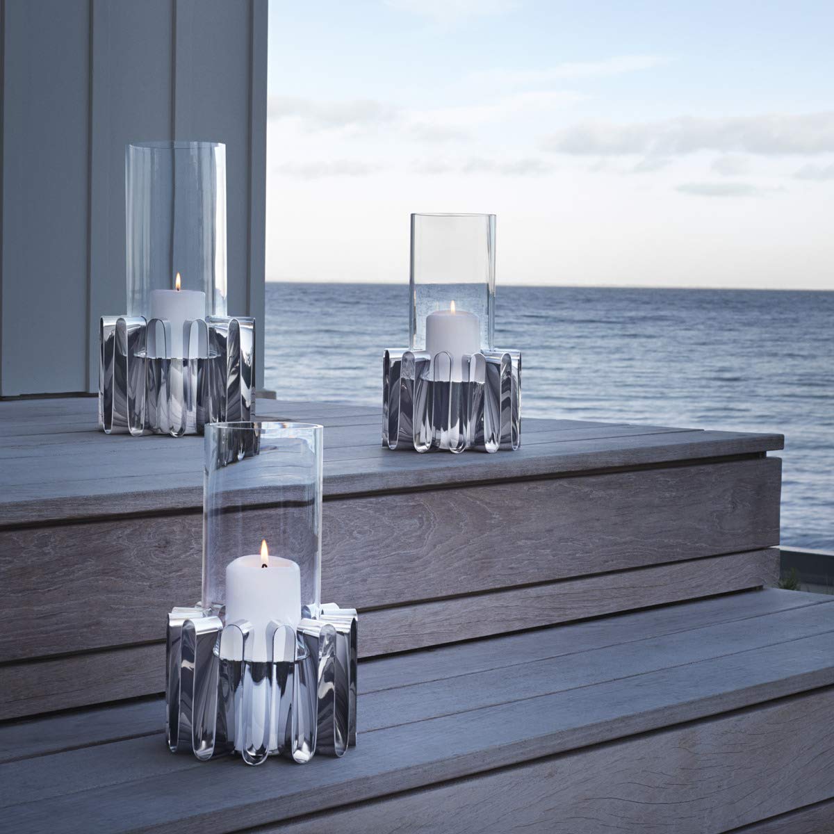 georg-jensen-frequency-lanterne-temp-te-verre-inox-38-cm image 2