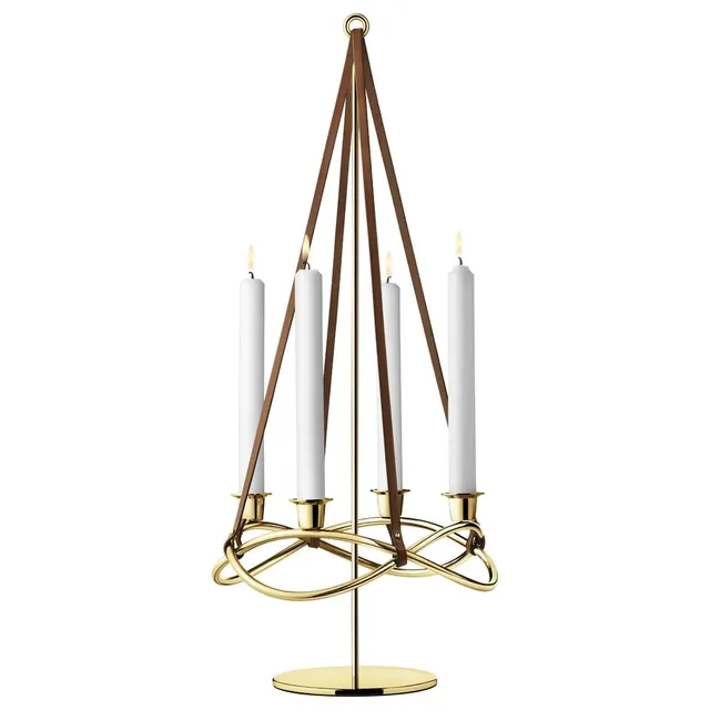 georg-jensen-season-embout-bougeoir-dor-cuir-60-8-cm image 1