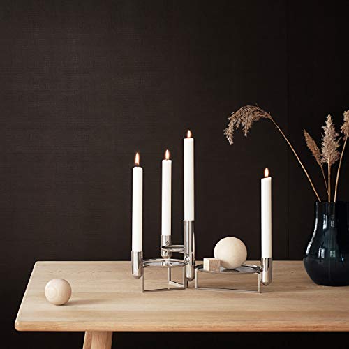 georg-jensen-tunes-bougeoir-plateau-inox-miroir-4-bougies image 5