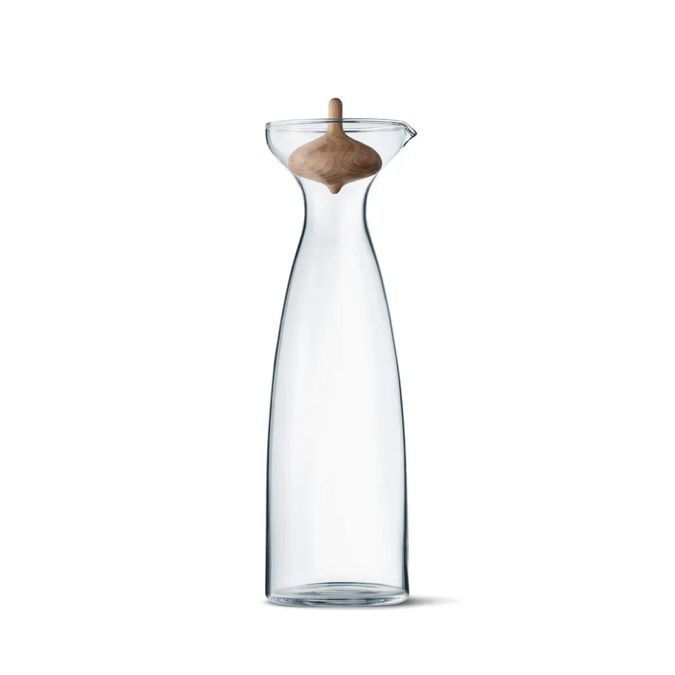 georg-jensen-alfredo-carafe-verre-1-l-bouchon-ch-ne image 1