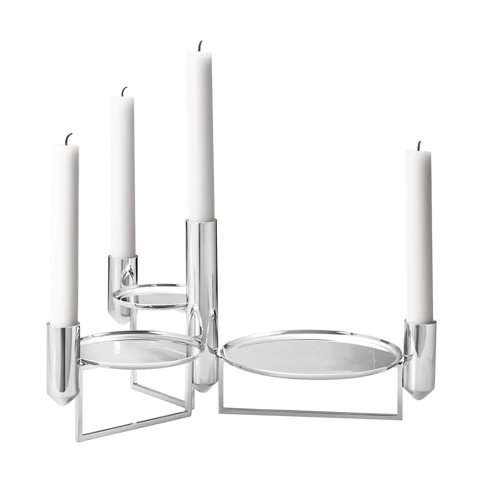 georg-jensen-tunes-bougeoir-plateau-inox-miroir-4-bougies image 1