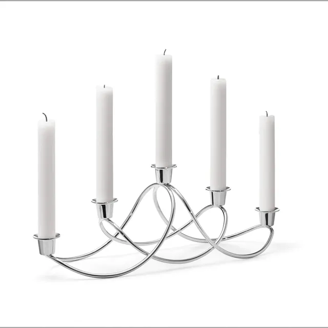 georg-jensen-harmony-bougeoir-5-bougies-inox-argent-41-9-cm image 1