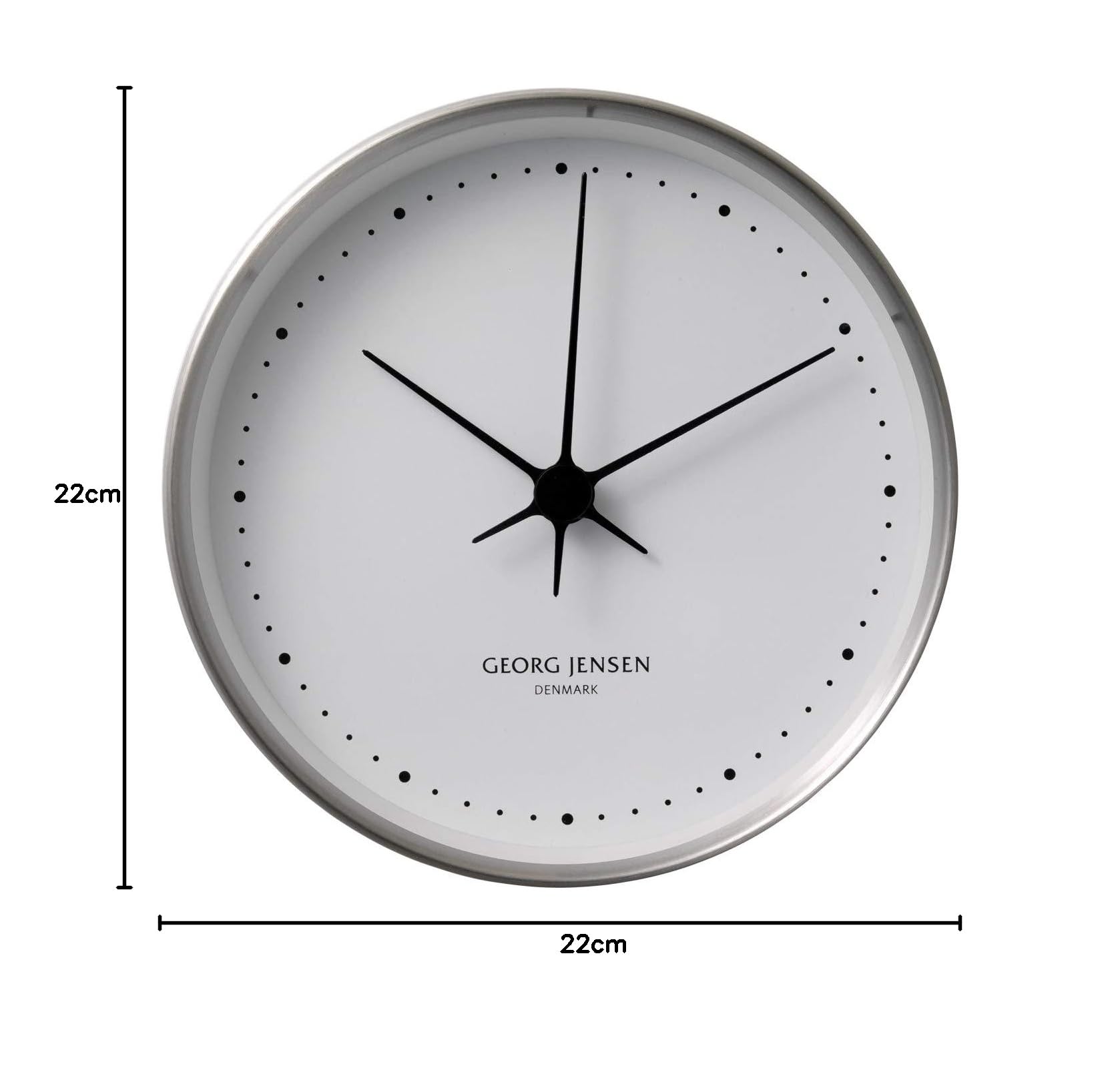 georg-jensen-koppel-horloge-murale-noire-quartz-22-cm image 7
