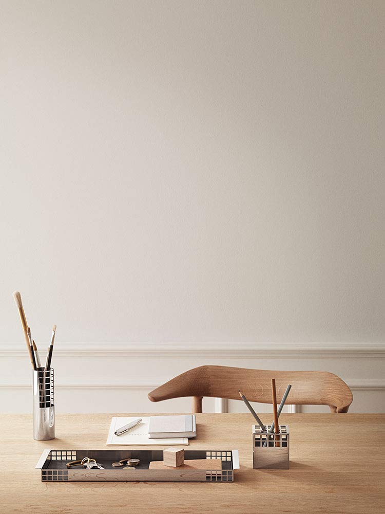 georg-jensen-matrix-plateau-inox-cuir-gris-forster image 2