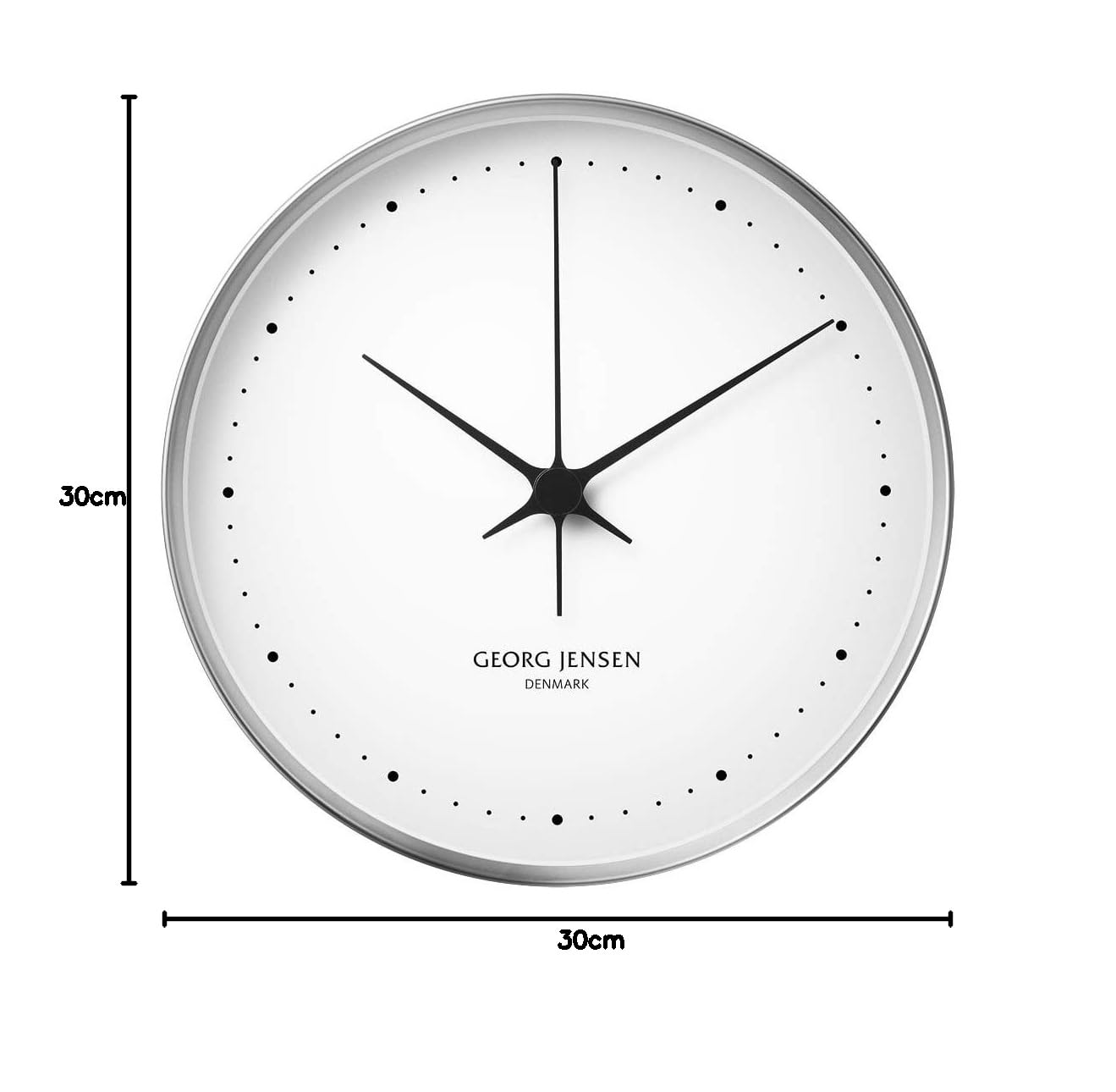 georg-jensen-koppel-horloge-murale-blanche-inox-30-cm-quartz image 8