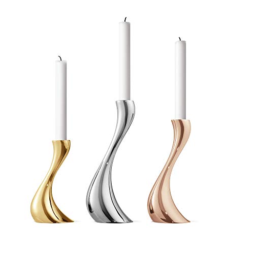 georg-jensen-cobra-lot-3-bougeoirs-dor-s-s-m-l image 6