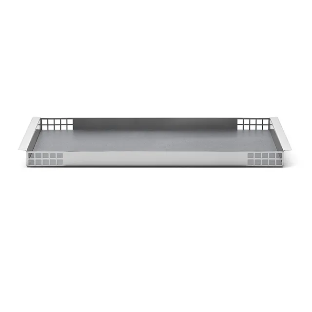 georg-jensen-matrix-plateau-inox-cuir-gris-forster image 1