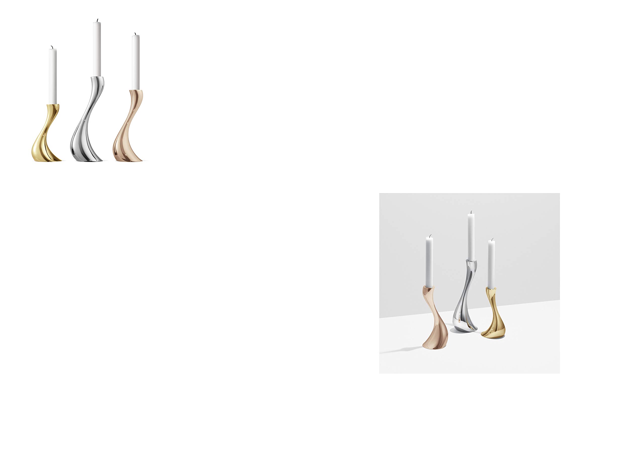 georg-jensen-cobra-lot-3-bougeoirs-dor-s-s-m-l image 5