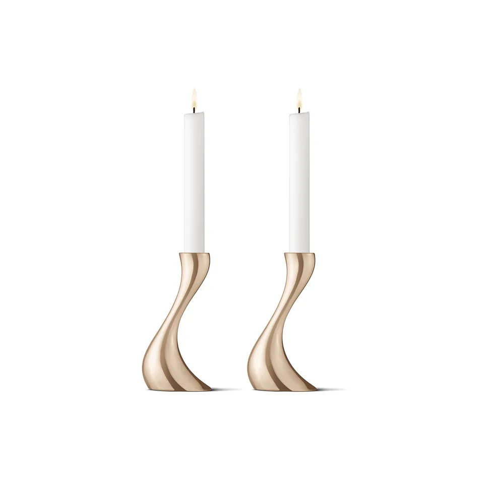 georg-jensen-cobra-bougeoir-or-rose-chandelier-s-16-cm image 1