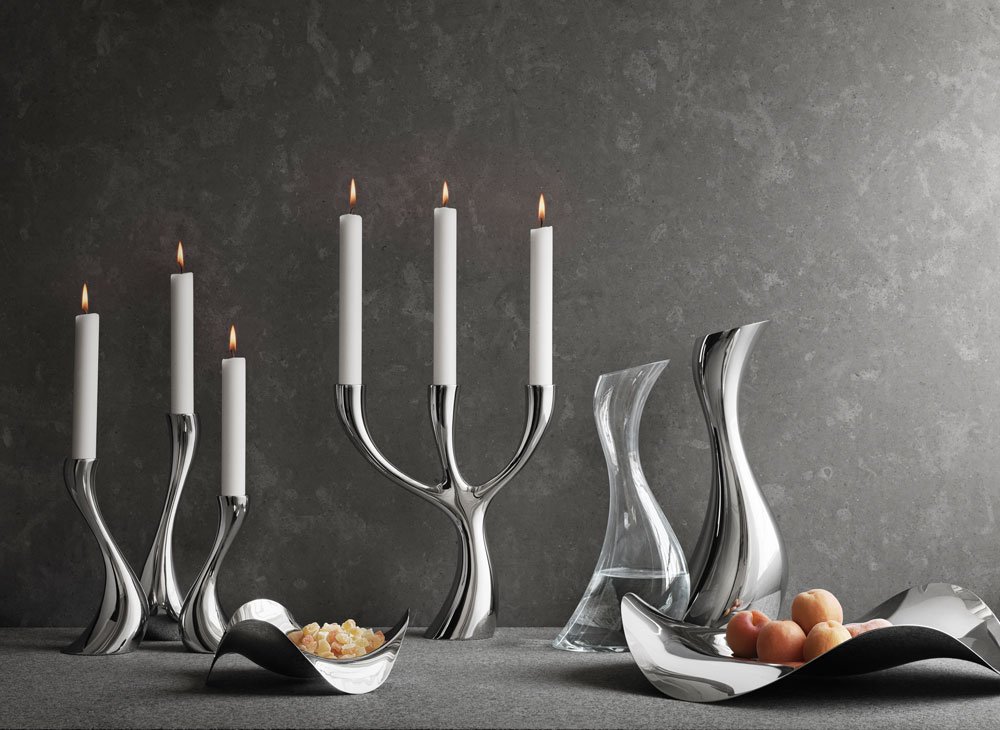 georg-jensen-cobra-chandelier-inox-3-bras-27-cm-poli image 3